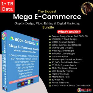 The Largest Mega eCommerce, Graphic Design, Video Editing, and Digital Marketing Bundle
